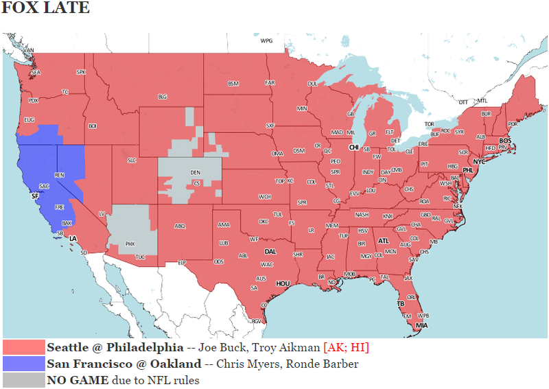 Illustration for article titled Your NFL Week 14 Viewing Maps